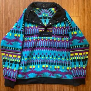 Columbia Small Powder Keg Fleece Pullover coat jacket snap RARE am2206 1911831